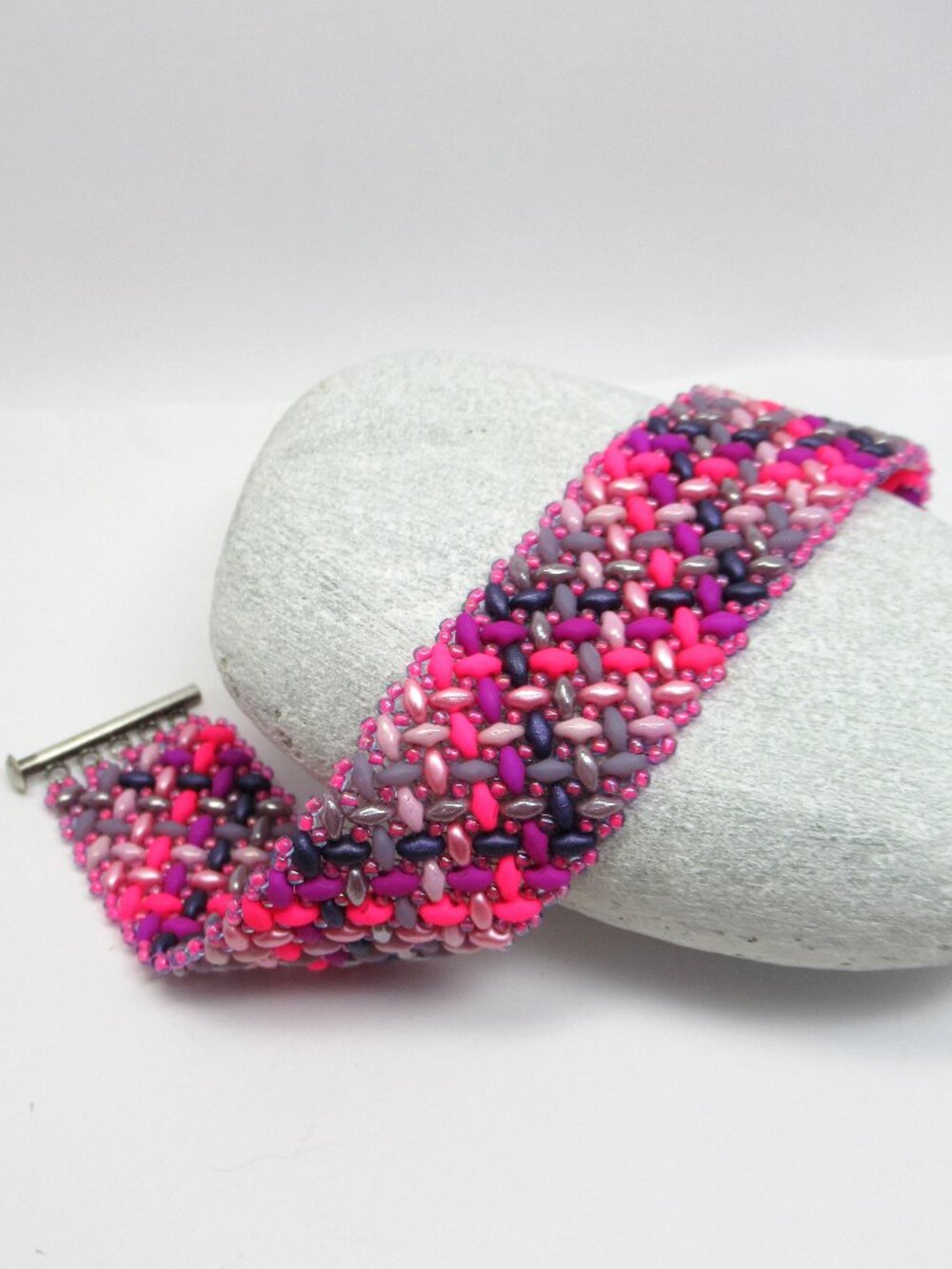Herringbone Woven Bracelet with magnetic slide clasp